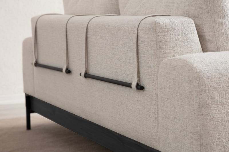 Eti 3-seter Sofa 98 cm i Stoff med Lave Armlener - Hvit - Møbler - Sofaer - Sofa 3 seter