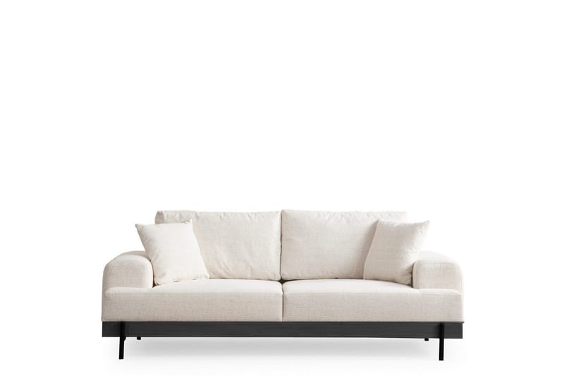 Eti 3-seter Sofa 98 cm i Stoff med Lave Armlener - Hvit - Møbler - Sofaer - Sofa 3 seter
