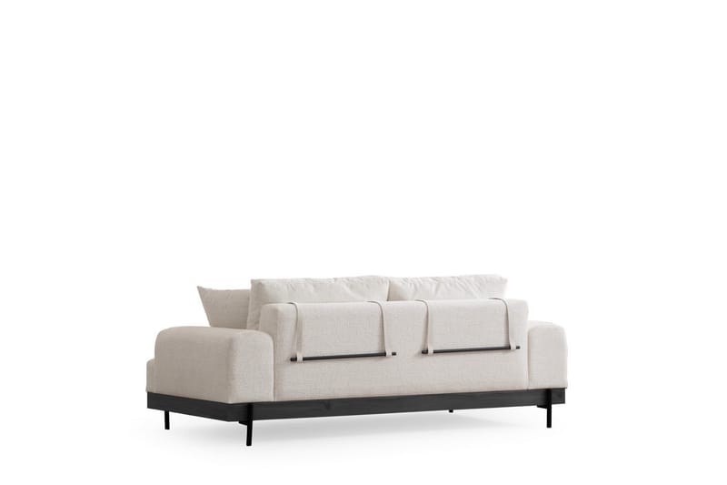 Eti 3-seter Sofa 98 cm i Stoff med Lave Armlener - Hvit - Møbler - Sofaer - Sofa 3 seter