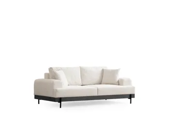 Eti 3-seter Sofa 98 cm i Stoff med Lave Armlener - Hvit - Møbler - Sofaer - Sofa 3 seter
