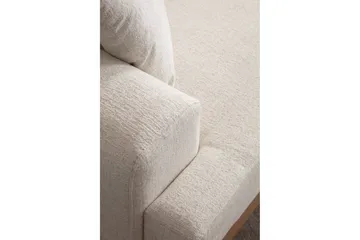 Eti 3-seter Sofa i Stoff med Treunderstell - Hvit - Møbler - Sofaer - Sofa 3 seter