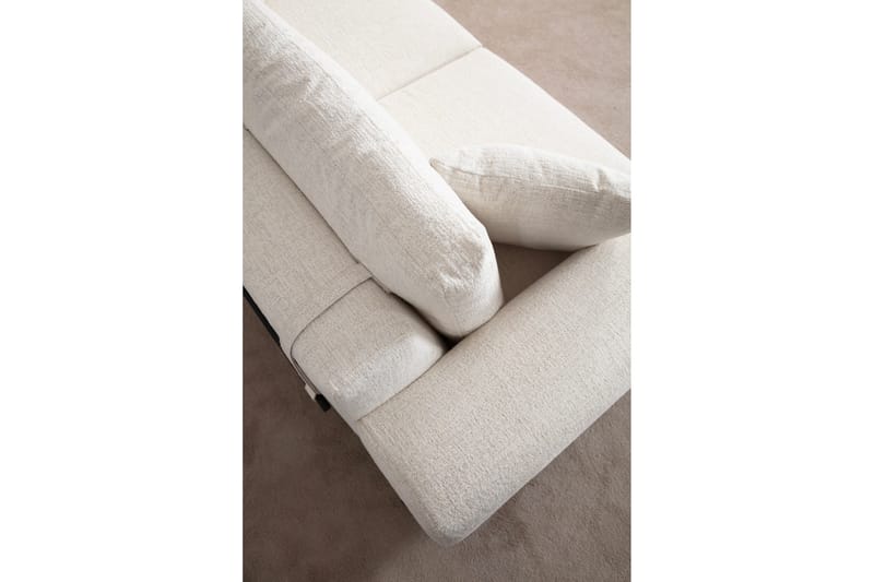 Eti 3-seter Sofa i Stoff med Treunderstell - Hvit - Møbler - Sofaer - Sofa 3 seter