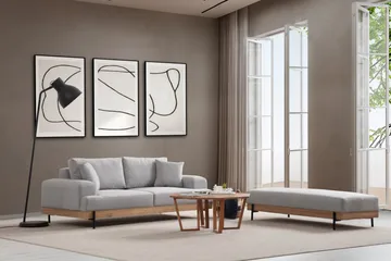 Eti Sofa 3-seter - Grå - Møbler - Sofaer - Sofa 3 seter
