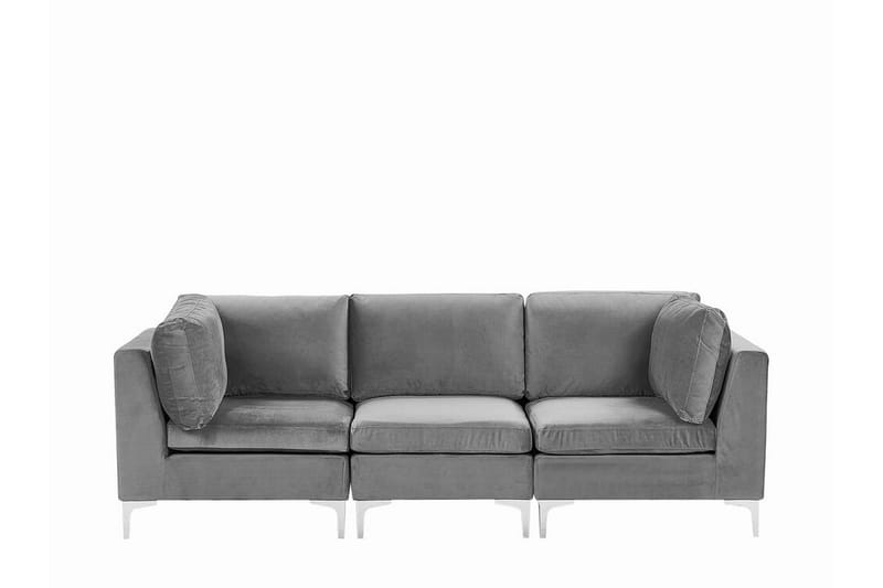 Evja 3-seters Sofa - Fløyel/Grå - Sofa 3 seter