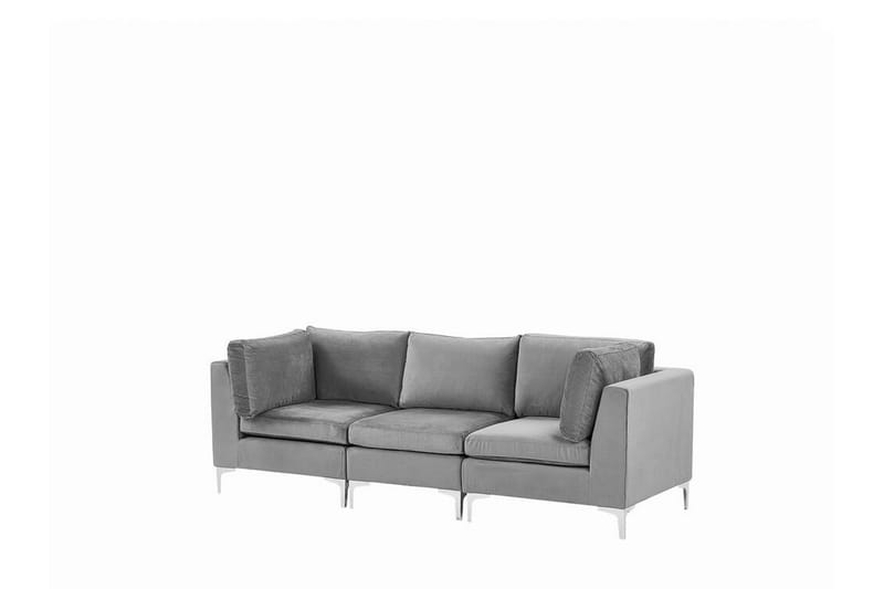 Evja 3-seters Sofa - Fløyel/Grå - Sofa 3 seter