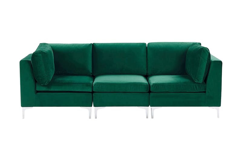 Evja 3-seters Sofa - Fløyel/Grønn - Møbler - Sofaer - Sofa 3 seter