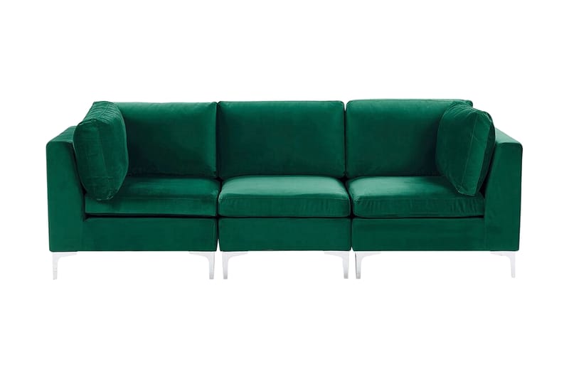 Evja 3-seters Sofa - Fløyel/Grønn - Sofa 3 seter