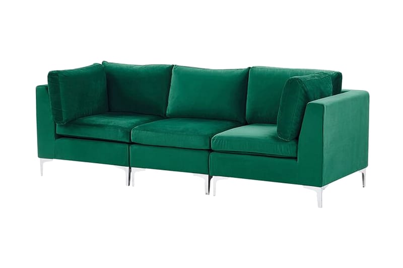 Evja 3-seters Sofa - Fløyel/Grønn - Møbler - Sofaer - Sofa 3 seter