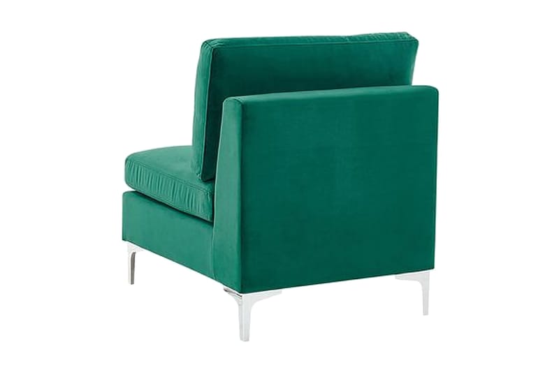 Evja 3-seters Sofa med Fotskammel - Fløyel/Grønn - Sofa 3 seter