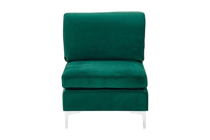 Evja 3-seters Sofa med Fotskammel - Fløyel/Grønn - Sofa 3 seter