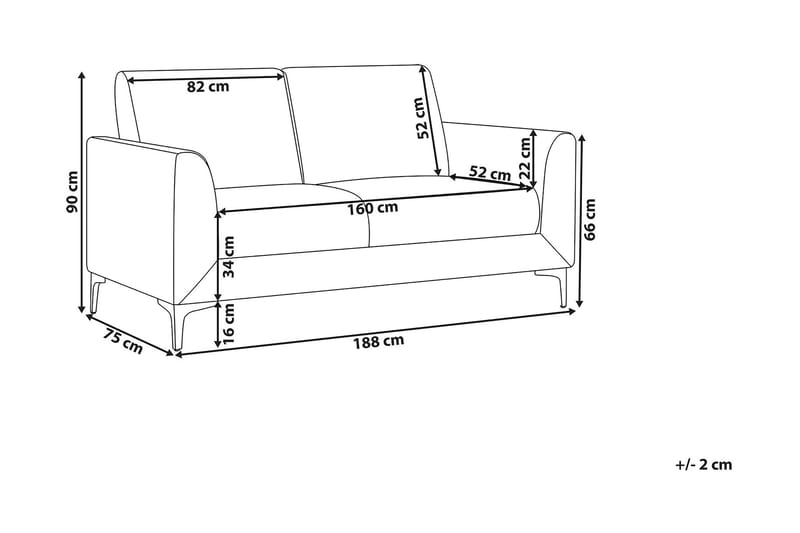 Fenes Sofa 3-seter - Grønn - Sofa 3 seter