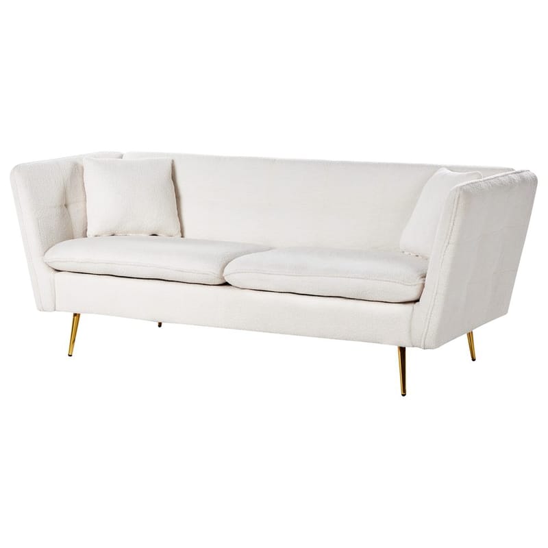 3-seters sofa Frederica - Hvit, gull/Bouclé - Møbler - Sofaer - Chesterfield sofaer