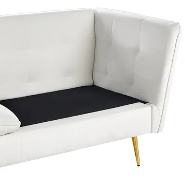 3-seters sofa Frederica - Hvit, gull/Fløyel - Møbler - Sofaer - Chesterfield sofaer