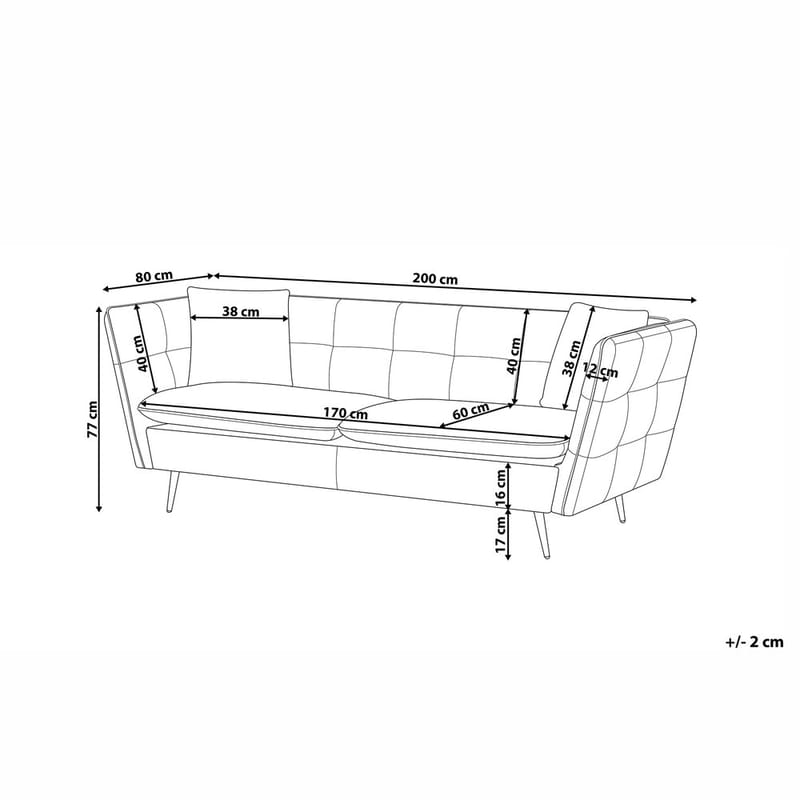 3-seters sofa Frederica - Hvit, gull/Fløyel - Møbler - Sofaer - Chesterfield sofaer