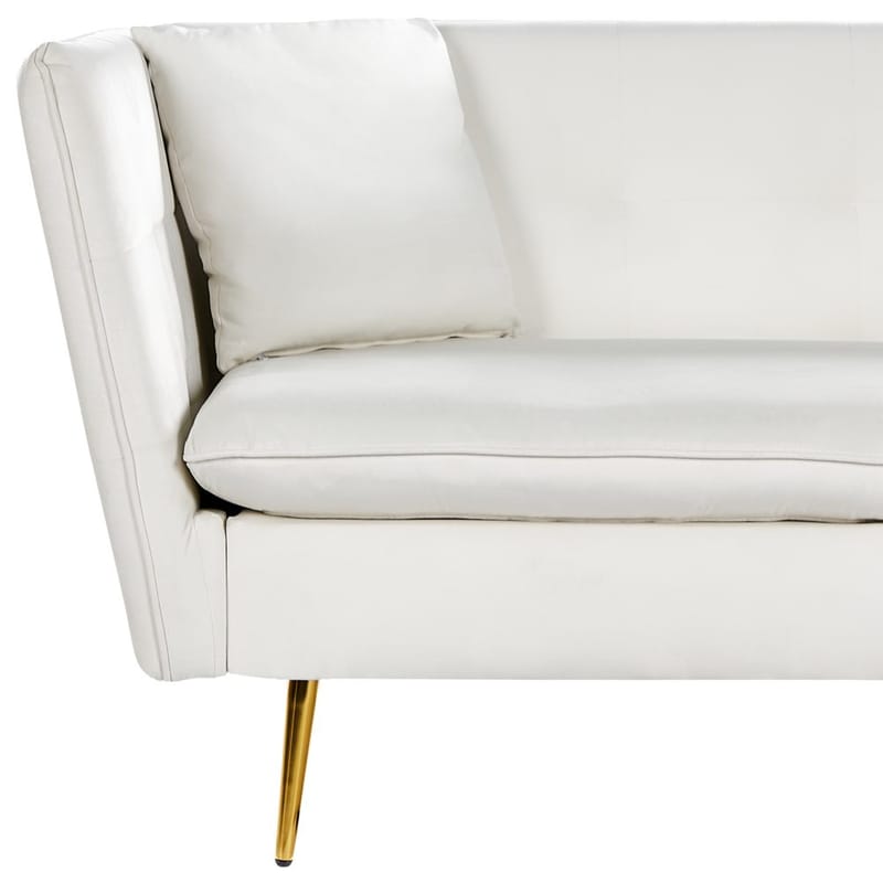 3-seters sofa Frederica - Hvit, gull/Fløyel - Møbler - Sofaer - Chesterfield sofaer