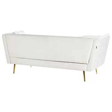 3-seters sofa Frederica - Hvit, gull/Fløyel - Møbler - Sofaer - Chesterfield sofaer
