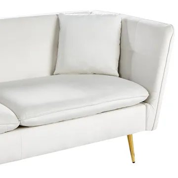 3-seters sofa Frederica - Hvit, gull/Fløyel - Møbler - Sofaer - Chesterfield sofaer