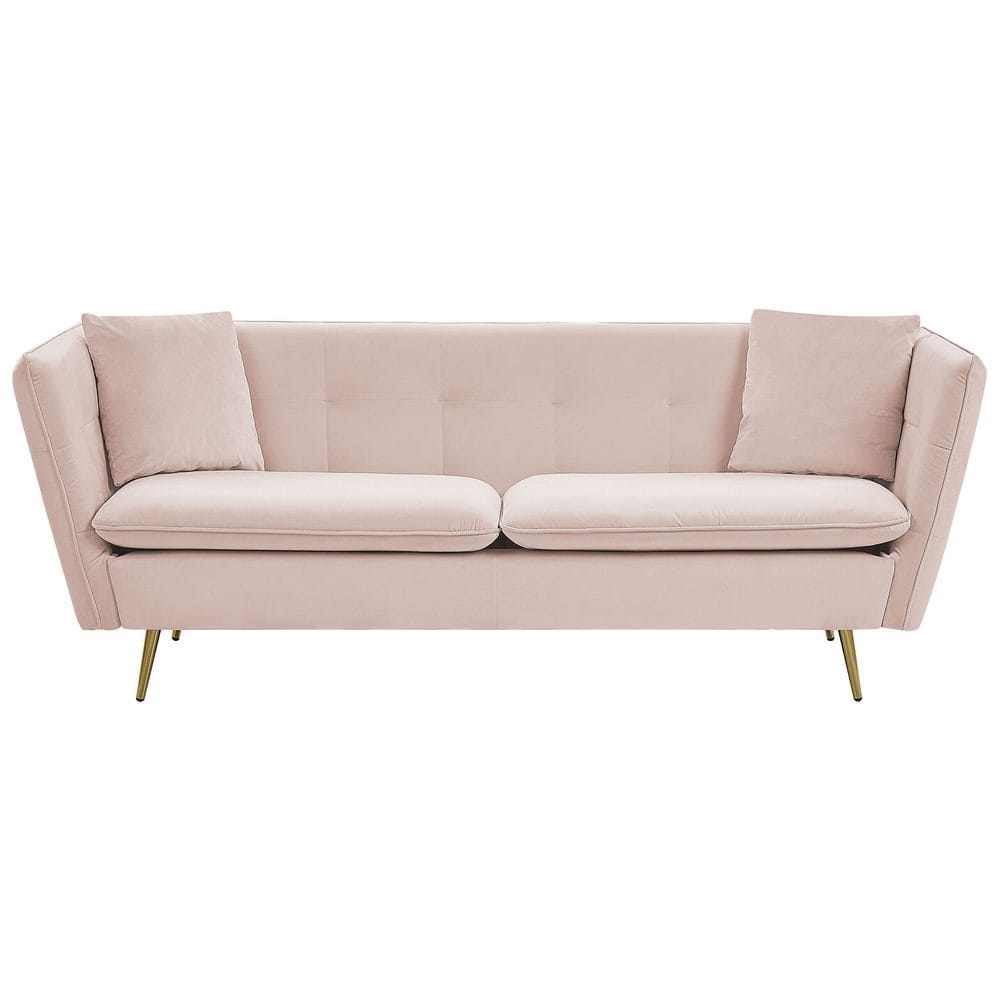 3-seters sofa Frederica - Rosa, Gull/Fløyel