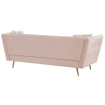 3-seters sofa Frederica - Rosa, Gull/Fløyel - Møbler - Sofaer - Chesterfield sofaer