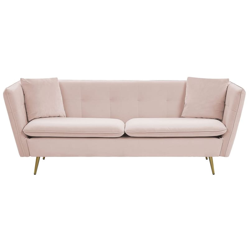 3-seters sofa Frederica - Rosa, Gull/Fløyel - Møbler - Sofaer - Chesterfield sofaer