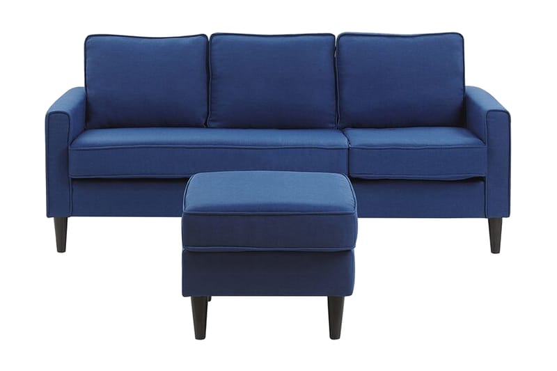 Fuimaono Sofa med Fotskammel - Blå - Møbler - Sofaer - Sofa 3 seter