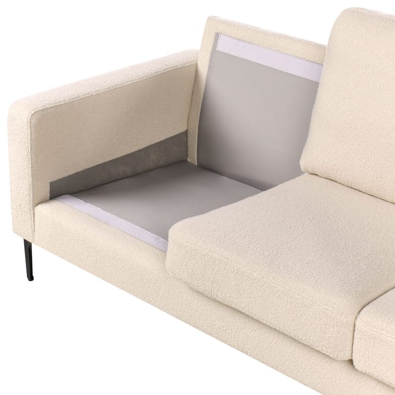 3-seters sofa Gavle - Beige, svart/Bouclé - Møbler - Sofaer - Sofa 3 seter