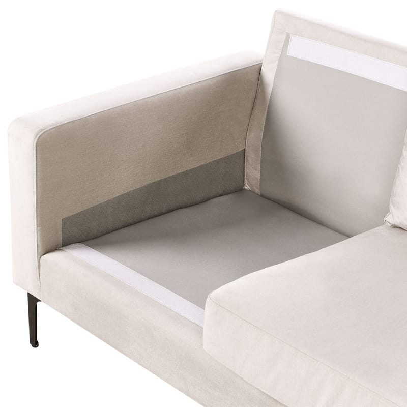 3-seters sofa Gavle - Beige, svart/Polyester - Møbler - Sofaer - Sofa 3 seter