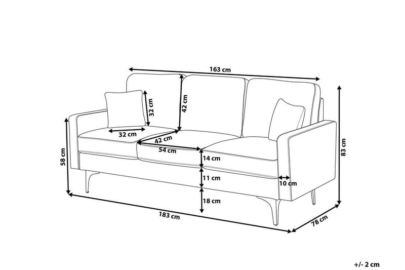 Gavle Sofa 3-seter - Brun - Sofa 3 seter