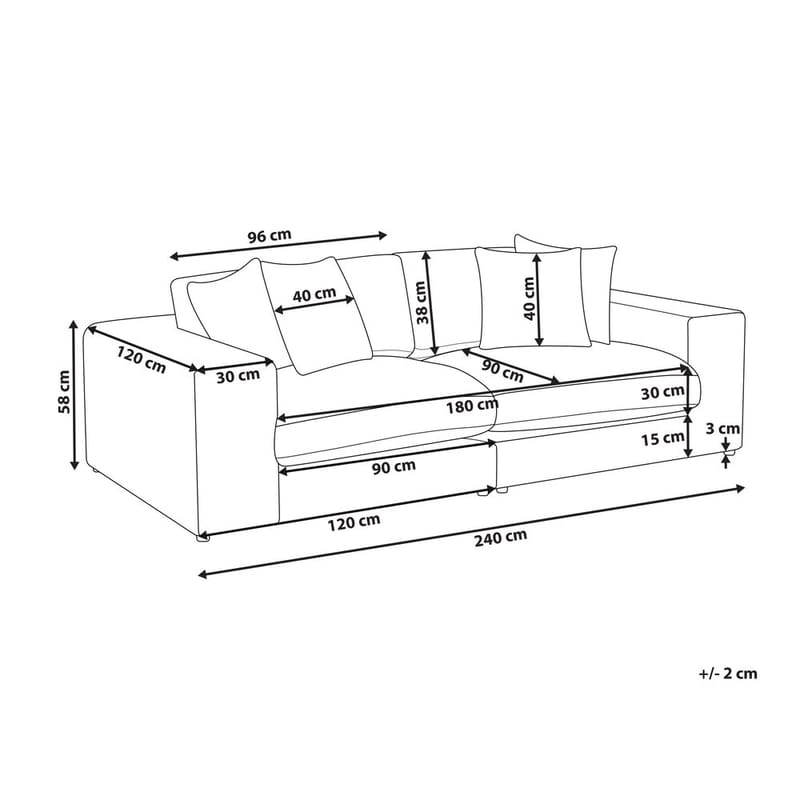 3-seters sofa Glorvika Ii - Hvit - Møbler - Sofaer - Sofa 3 seter