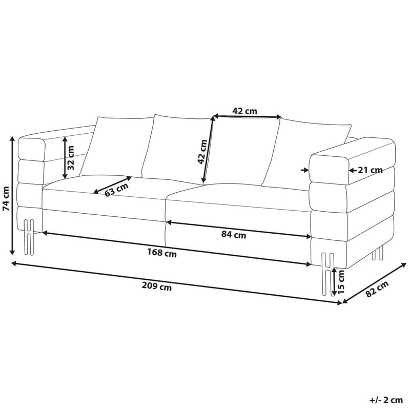 3-seters sofa Granna - Brun - Møbler - Sofaer - Sofa 3 seter