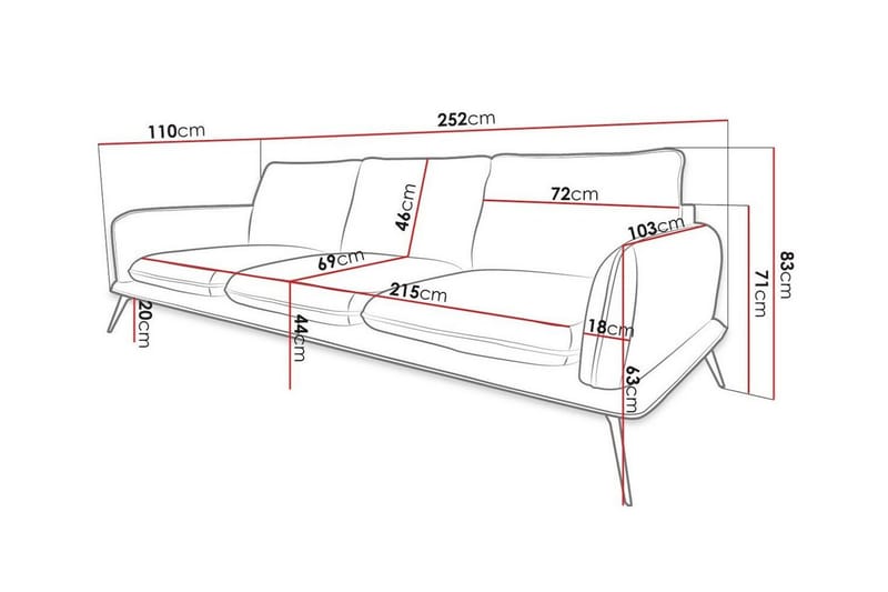 Graystone 3-seters Sofa - Beige - Møbler - Sofaer - Sofa 3 seter