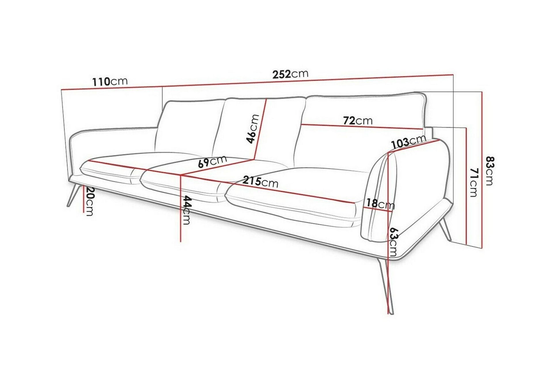 Graystone 3-seters Sofa - Brun - Møbler - Sofaer - Sofa 3 seter