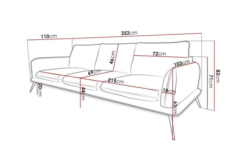 Graystone 3-sits Soffa beige - Møbler - Sofaer - Sofa 3 seter