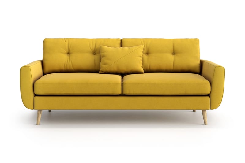 Harrisa 3-seter Sofa - Gul - Møbler - Sofaer - Sofa 3 seter