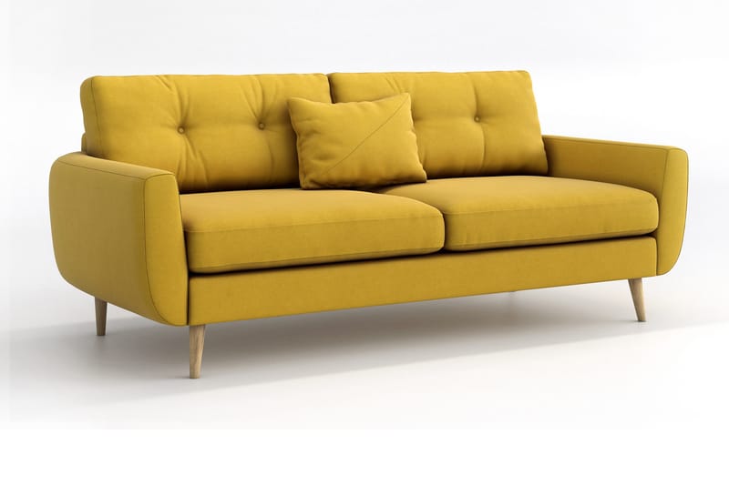 Harrisa 3-seter Sofa - Gul - Møbler - Sofaer - Sofa 3 seter
