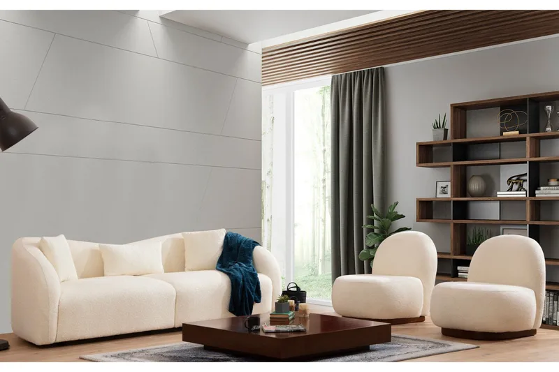 Hungirr Sofa 3-seters - Beige|Bouclé - Møbler - Sofaer - Sofa 3 seter