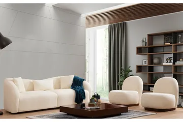 Hungirr Sofa 3-seters - Beige|Bouclé - Møbler - Sofaer - Sofa 3 seter
