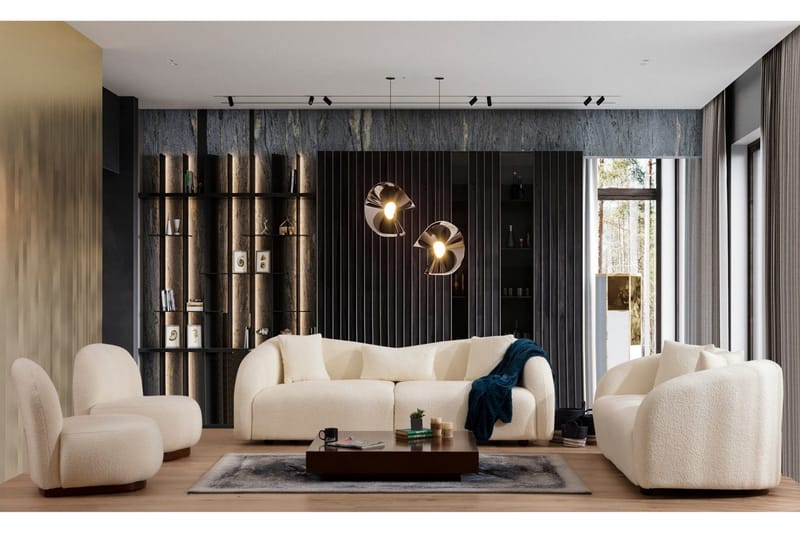 Hungirr Sofa 3-seters - Beige|Bouclé - Møbler - Sofaer - Sofa 3 seter