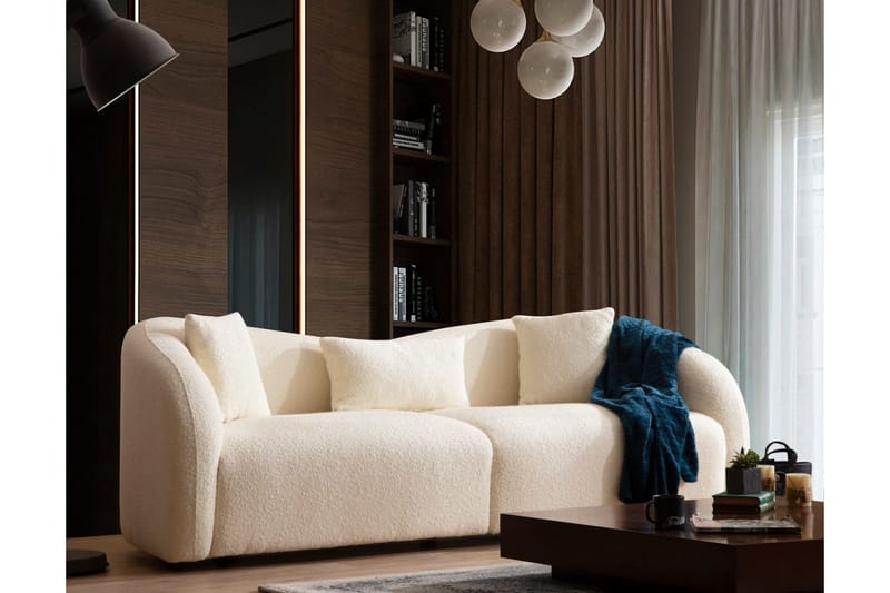 Hungirr Sofa 3-seters - Beige|Bouclé - Møbler - Sofaer - Sofa 3 seter