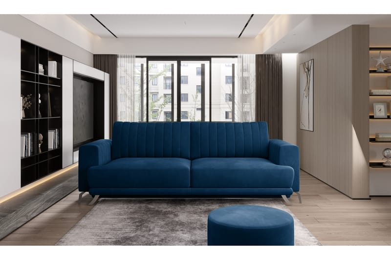Jalissia 3-seters Sofa - Blå - Møbler - Sofaer - Sofa 3 seter