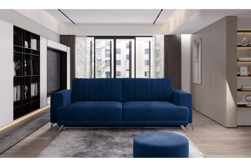 Jalissia 3-seters Sofa - Blå - Møbler - Sofaer - Sofa 3 seter