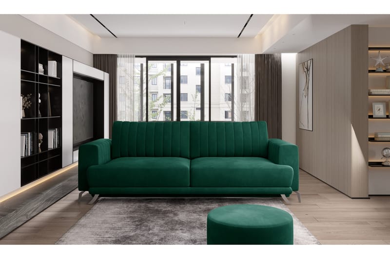 Jalissia 3-seters Sofa - Grønn - Møbler - Sofaer - Sofa 3 seter