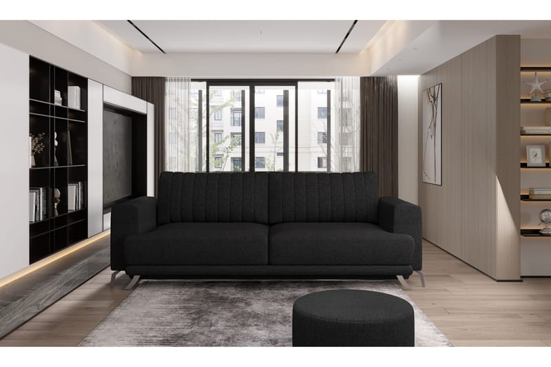Jalissia 3-seters Sofa - Svart - Møbler - Sofaer - Sofa 3 seter