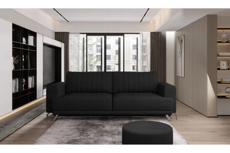 Jalissia 3-seters Sofa - Svart - Møbler - Sofaer - Sofa 3 seter