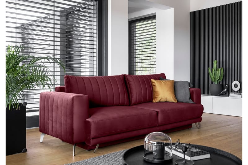 Jalissia 3-seters Sofa - VinRød - Møbler - Sofaer - Sofa 3 seter