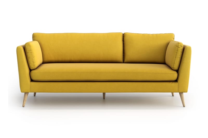 Janella 3-seter Sofa - Gul - Møbler - Sofaer - Sofa 3 seter