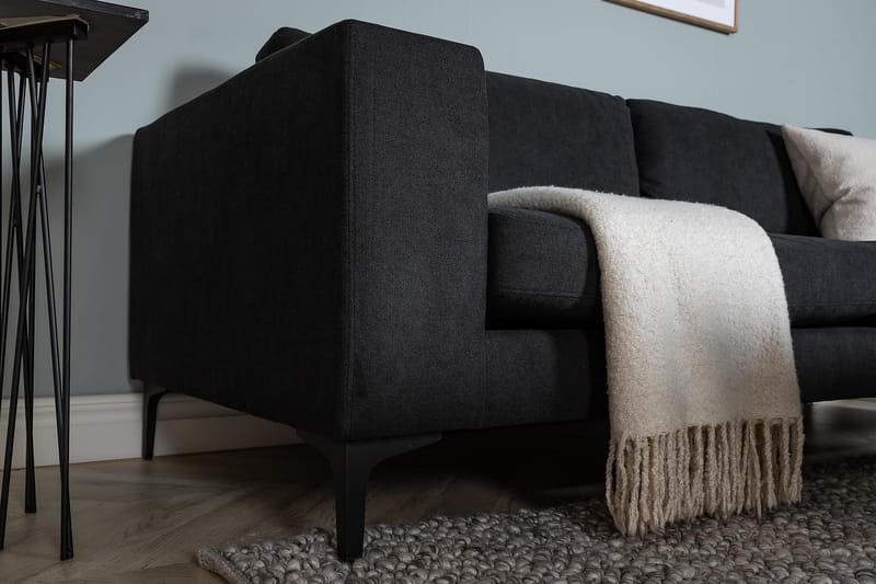 Johana 3-seter Fløyelssofa - Svart - Møbler - Sofaer - Sofa 3 seter