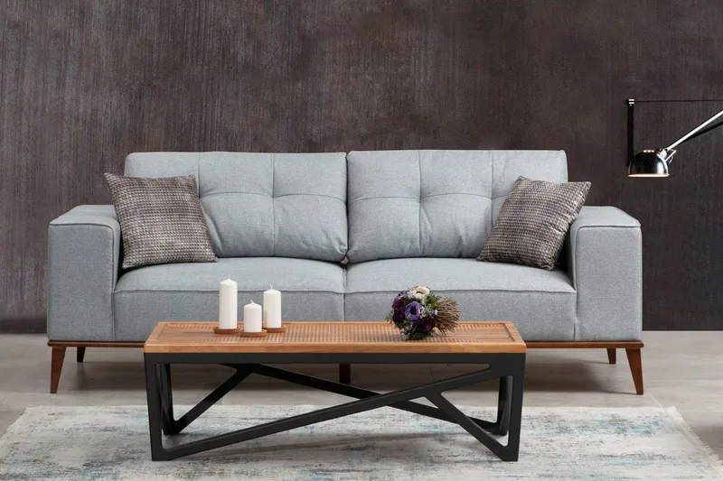 Jonnesha 3-Seter Sofa - Grå - Møbler - Sofaer - Sofa 3 seter