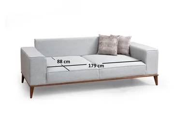 Jonnesha 3-Seter Sofa - Grå - Møbler - Sofaer - Sovesofaer - 3 seters sovesofa