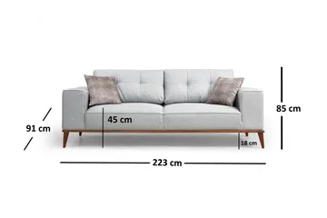 Jonnesha 3-Seter Sofa - Grå - Møbler - Sofaer - Sovesofaer - 3 seters sovesofa